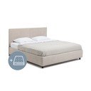 Letto matrimoniale imbottito beige con contenitore con materasso incluso/con rete inclusa 160x200 cm Myra Slim Line – Bonami Selection