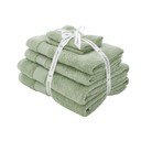 Set di asciugamani per viso e corpo tipo terry verdi in cotone 6 pz Anti-Bacterial – Catherine Lansfield