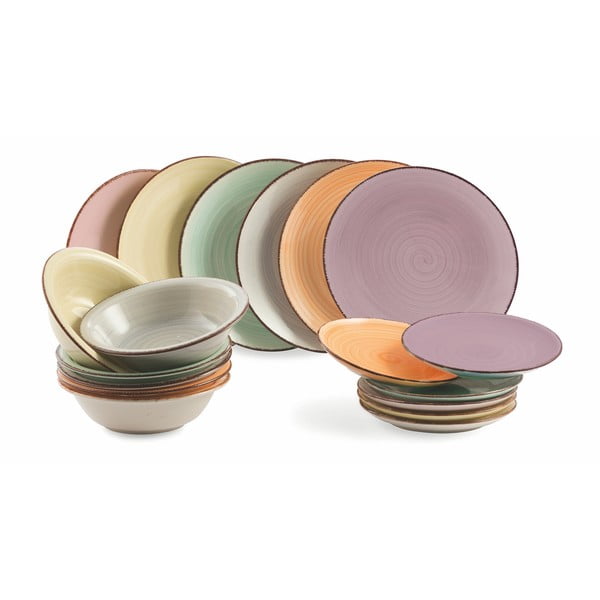 Set di 18 pezzi in gres Villa d'Este Acquerello Baita Acquerello - VDE Tivoli 1996