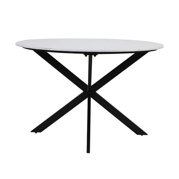 Tavolo da pranzo rotondo bianco e nero con piano in marmo ø 120 cm Tomochi - Light & Living