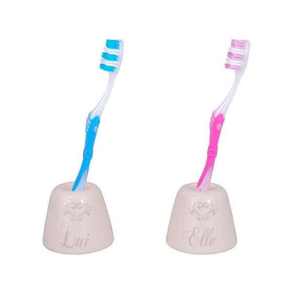 Set di due portaspazzolini Linea Antic Elle-Lui - Antic Line