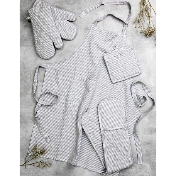 Grembiule in lino e cotone Lina Stripe - Ladelle-image-1