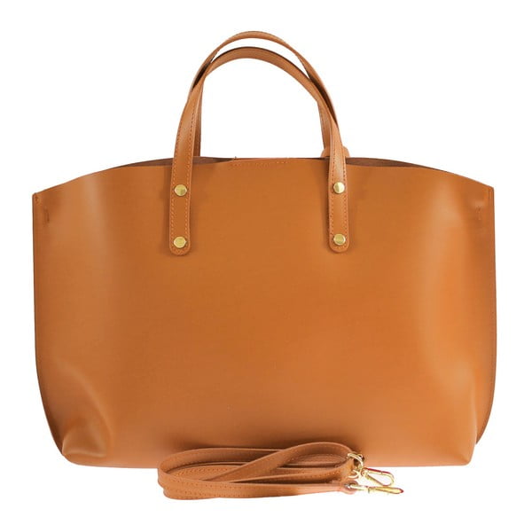 Borsa City in pelle marrone cognac - Chicca Borse-image-2