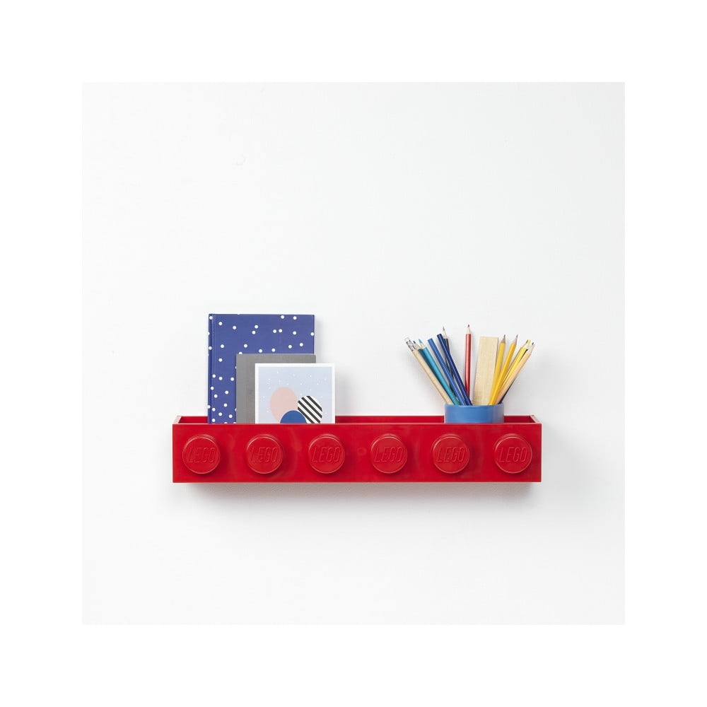 Mensola a muro rossa per bambini Sleek - LEGO® | Mensole per bambini