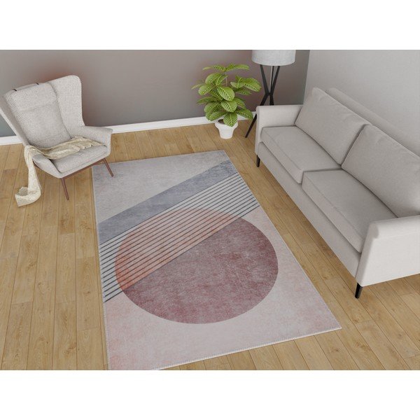 Tappeto lavabile in rosa-grigio chiaro 160x230 cm - Vitaus-image-1