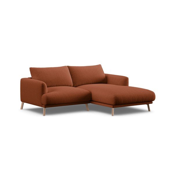 Divano angolare color terracotta (con penisola a destra/con chaise lounge) Naomi – Micadoni 