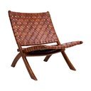 Sedia pieghevole in legno di teak e pelle Montana - House Nordic