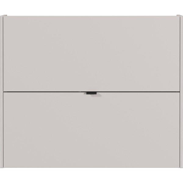 Scarpiera color crema con effetto rovere con ante ribaltabili/da parete 100x83x18 cm Ameca – Germania-image-2