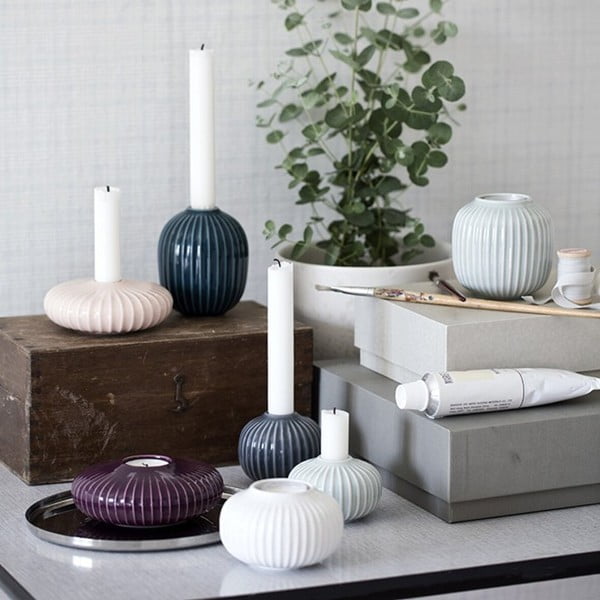 Portacandela in porcellana per candela da tè Hammershøi - Kähler Design-image-1