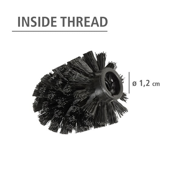 Set di scopini WC color argento lucido in acciaio inox con spazzola di ricambio 4 pz Ø8cm – Wenko-image-1