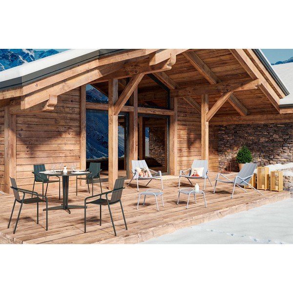 Tavolo da pranzo rotondo da giardino in alluminio ø 110 cm Fleole - Ezeis-image-4