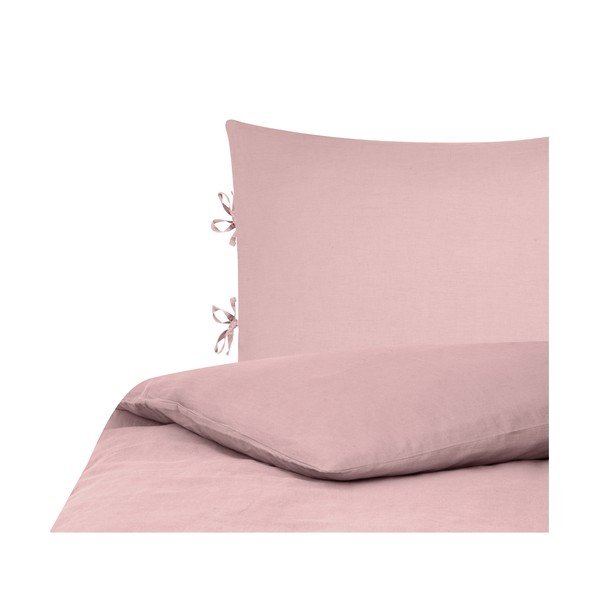 Lenzuolo singolo di lino rosa Port Maine , 135 x 200 cm Indica - Westwing Collection-image-2
