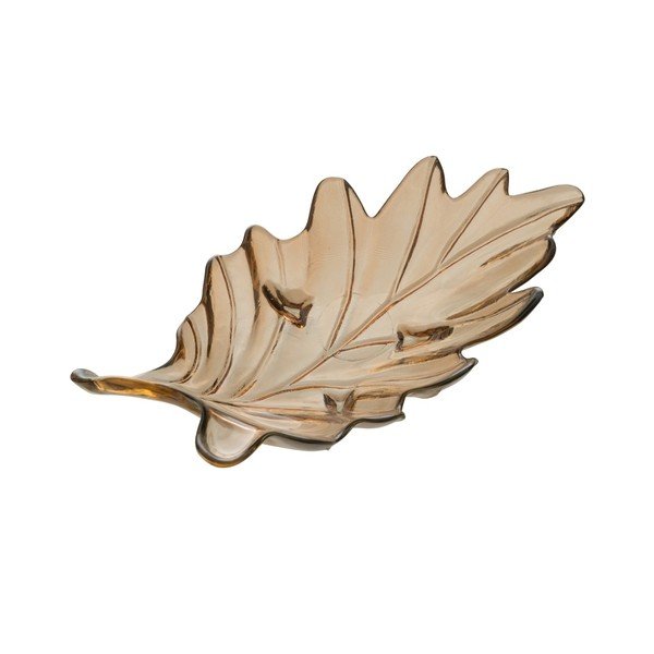 Vassoio decorativo in vetro 19,5x35 cm Leaf - Ixia
