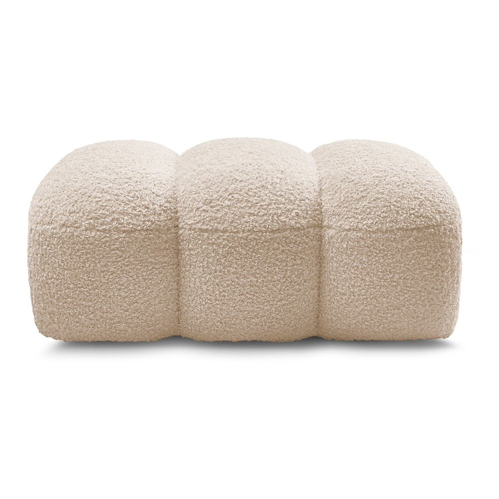 Poggiapiedi beige con rivestimento in bouclé Hippolyte – Bobochic Paris | Poggiapiedi