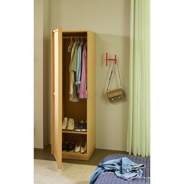 Armadietto di colore naturale con effetto rovere 50x181x55 cm Kura – Hübsch-image-1