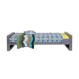 Letto singolo grigio con rete 90x200 cm Dennis - WOOOD