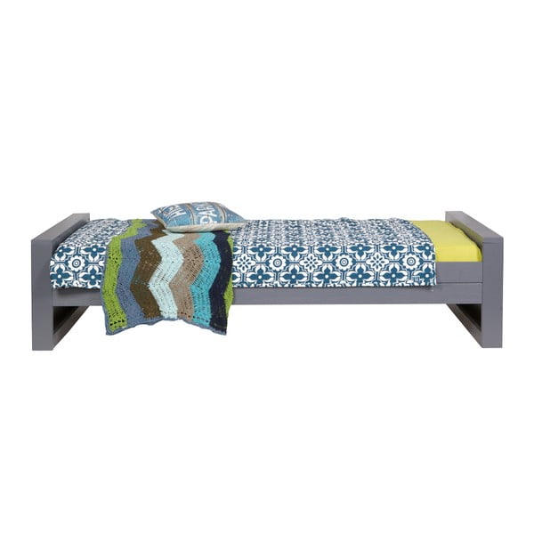 Letto singolo grigio con rete 90x200 cm Dennis - WOOOD-image-1