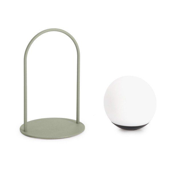 Lampada da tavolo LED verde con paralume in plastica con intensità regolabile (altezza totale 21 cm) Pansy – Bizzotto-image-3