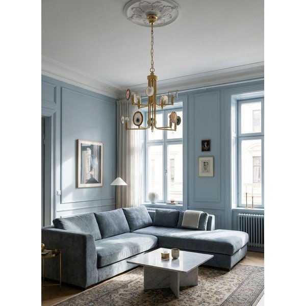 Lampadario dorato in metallo Glamour – Premier Housewares-image-2