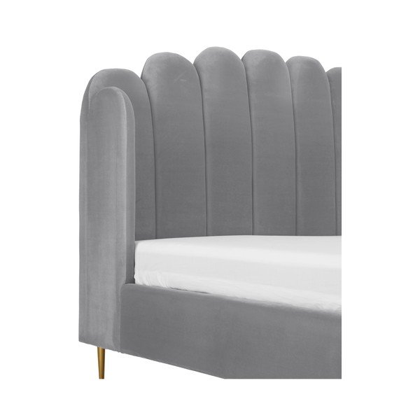 Letto imbottito grigio , 180 x 200 cm Glamour - Westwing Collection-image-1