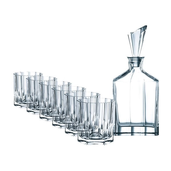 Set di decanter e 6 bicchieri da whisky in vetro cristallo Set da whisky Aspen - Nachtmann