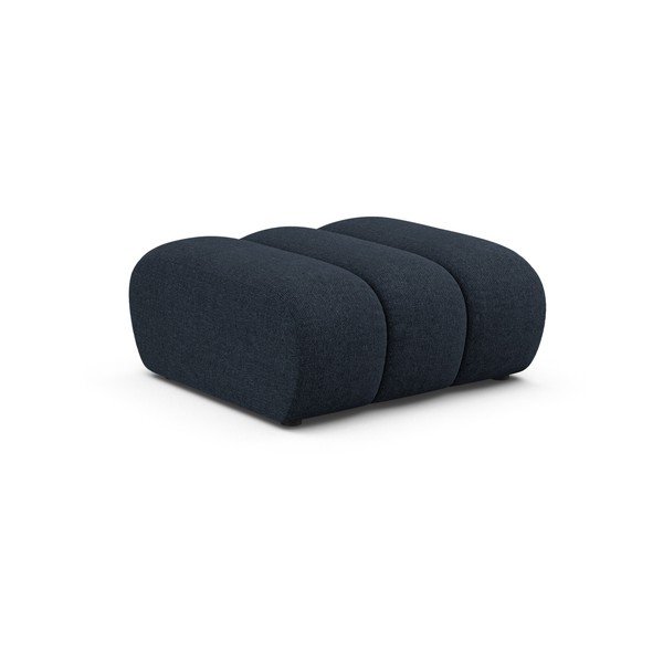 Poggiapiedi blu scuro con rivestimento in ciniglia Lupine – Micadoni 