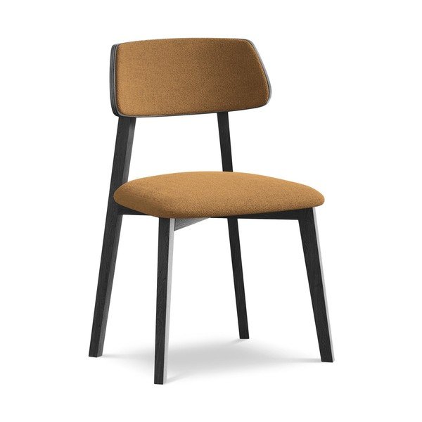 Sedia da pranzo color terracotta in legno massiccio Niu – Makamii