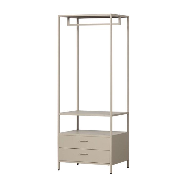 Armadio beige in metallo a giorno 70x185x54 cm Ferris – WOOOD-image-2