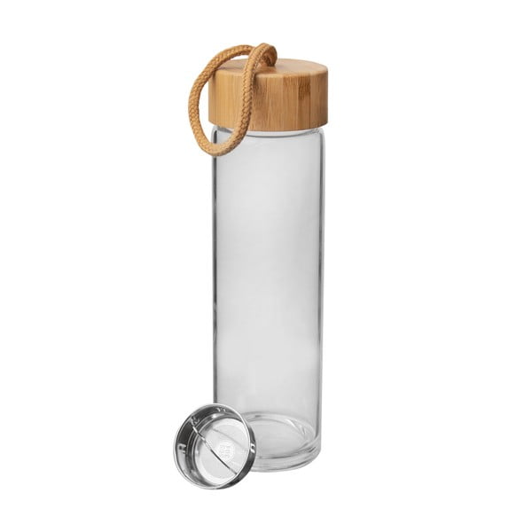 Borraccia in vetro con coperchio in bambù , 500 ml - Orion-image-3