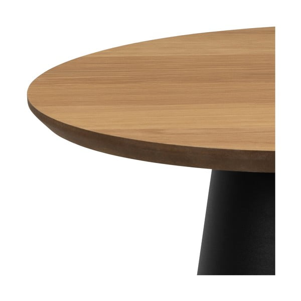 Tavolino rotondo nero e naturale con piano in rovere ø 45 cm Soli - Actona-image-4