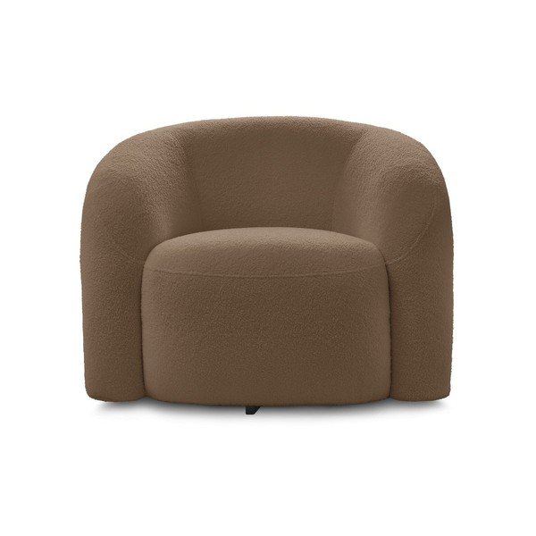 Poltrona marrone girevole con rivestimento in bouclé Elina – Bobochic Paris-image-3