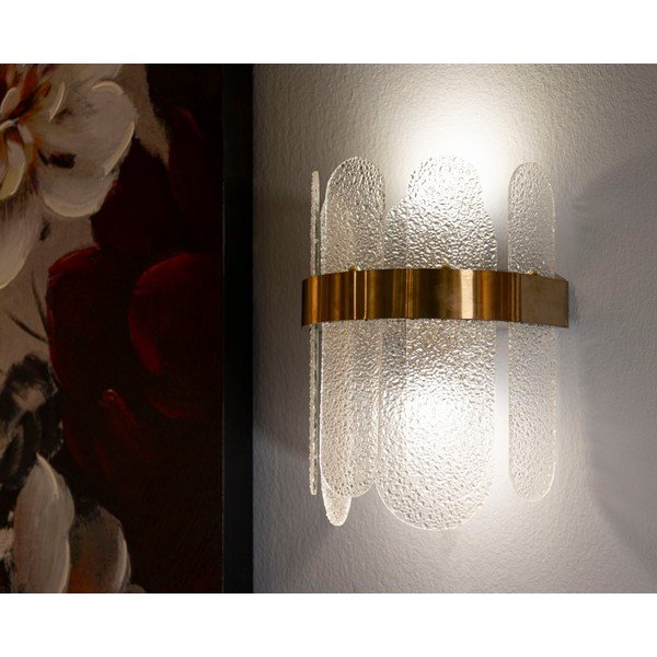Lampada da parete dorata in vetro Gris – Mauro Ferretti-image-1