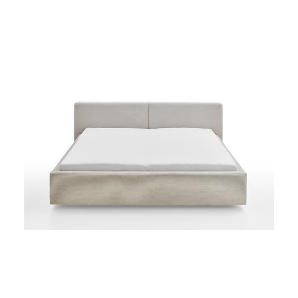 Letto matrimoniale imbottito beige con contenitore con rete inclusa 160x200 cm Cube – Meise Möbel-image-3