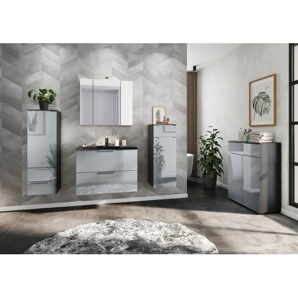 Mobile da parete grigio-nero con lavabo 81x61 cm Vasio - Germania-image-1