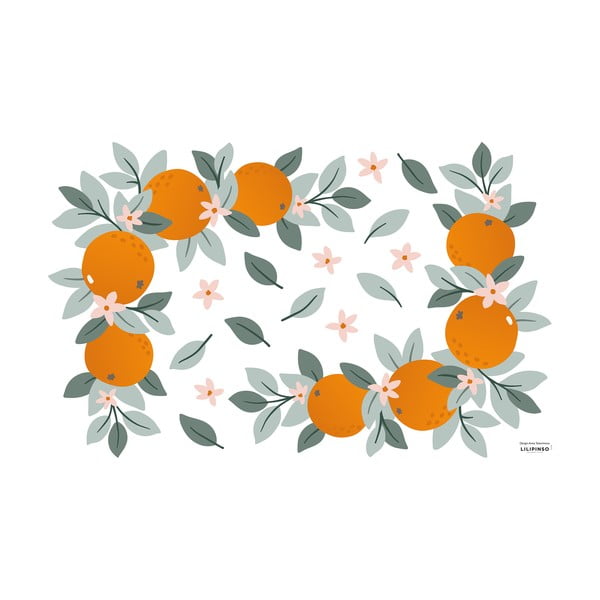 Foglio adesivo 64x40 cm Oranges Ornaments - Lilipinso