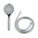 Soffione doccia con tubo flessibile in argento lucido Basic Line - Wenko