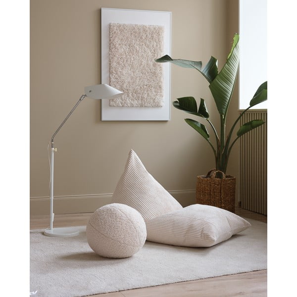 Pouf a sacco per bambini color crema con rivestimento in velluto a coste Big Lounger – Wigiwama-image-1