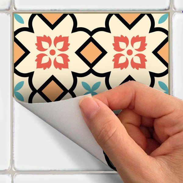 Sada 24 samolepek na stěnu Ambiance Azulejos Sofiana, 15 x 15 cm-image-1