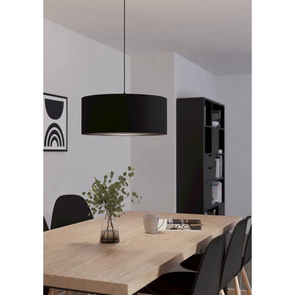 Lampadario nero con paralume in tessuto ø 53 cm MASERLO 1 – EGLO-image-1
