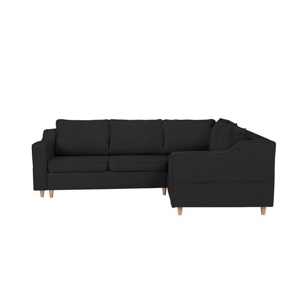 Divano letto a quattro posti grigio scuro Jonquille, angolo destro - Mazzini Sofas-image-1