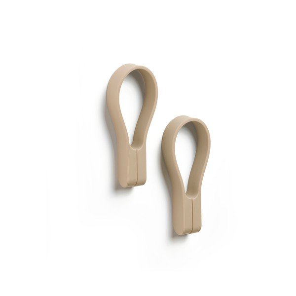 Set di ganci per asciugamani senza foratura beige 2 pz Loop – Zone-image-2