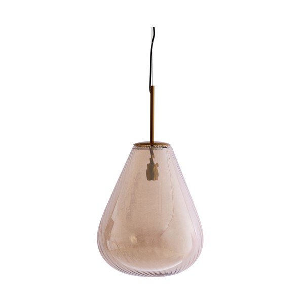 Lampadario color ambra con paralume in vetro Leona – Light & Living