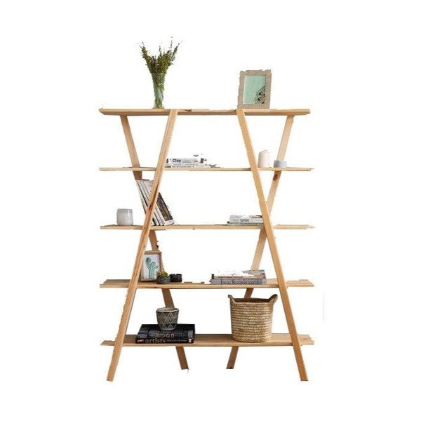 Libreria in legno di pino di colore naturale 120x148 cm Perla - Kalune Design-image-2