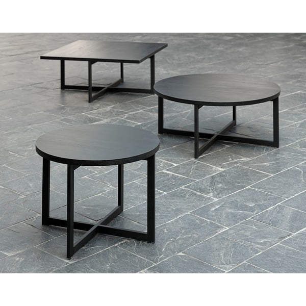 Tavolino in rovere nero , 100 x 100 cm Elliot - Canett-image-1