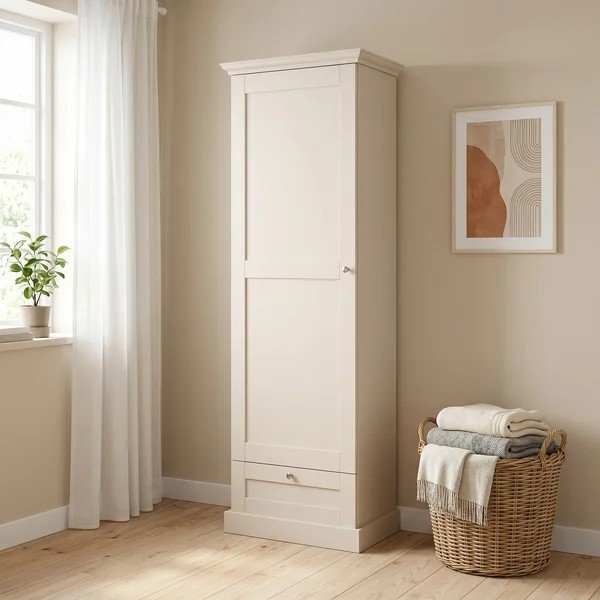 Armadietto beige opaco 60x180x35 cm Binz – Støraa-image-1