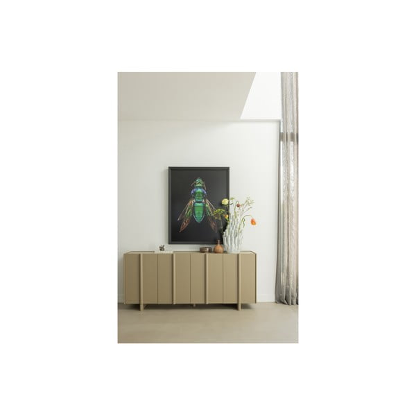 Cassettiera bassa beige in legno di pino 200x85 cm Basu - WOOOD-image-1