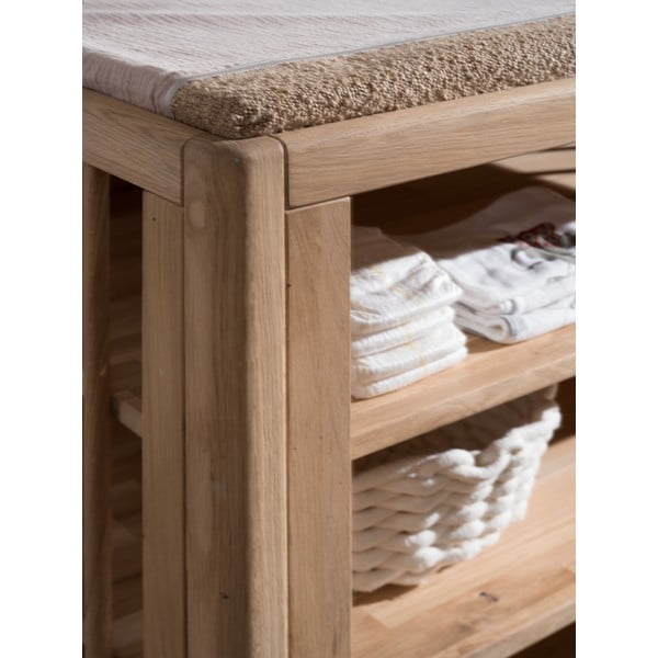 Cassettiera per bambini di colore naturale in rovere massiccio con fasciatoio 100x95x55 cm Forrest – Vipack-image-3