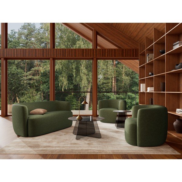 Tavolino da salotto rotondo grigio in vetro ø 80 cm Samos – Actona-image-1