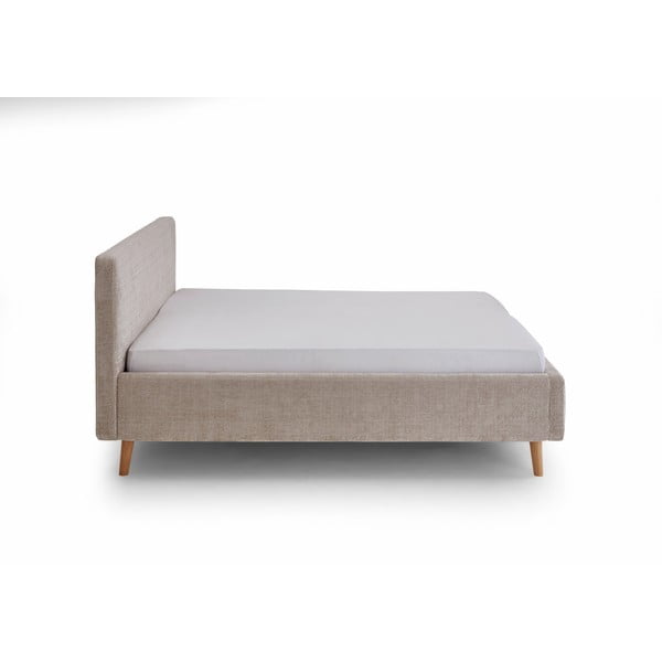 Letto matrimoniale imbottito beige rete non inclusa 160x200 cm Mattis – Meise Möbel-image-4