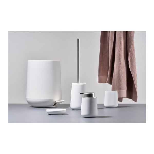 Bidone a pedale in plastica bianca 5 L Nova - Zone-image-1